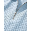image:imageJMIERR Mens Summer Outfits 2 Piece Short Sets Beach Waffle 14 Zip Polo Shirts Casual Loose Pant LoungewearLight Blue
