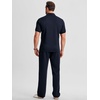 image:imageJMIERR Mens Summer Outfits 2 Piece Short Sets Beach Waffle 14 Zip Polo Shirts Casual Loose Pant LoungewearNavy Blue