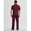 image:imageJMIERR Mens Summer Outfits 2 Piece Short Sets Beach Waffle 14 Zip Polo Shirts Casual Loose Pant LoungewearRed
