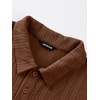 image:imageJMIERR Mens Two Piece Outfits Short Sleeve Polo Shirts amp Loose Pants Sets Casual Summer Textured SuitsChocolate Brown