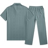 image:imageJMIERR Mens Two Piece Outfits Short Sleeve Polo Shirts amp Loose Pants Sets Casual Summer Textured SuitsGrey Green