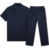 image:imageJMIERR Mens Two Piece Outfits Short Sleeve Polo Shirts amp Loose Pants Sets Casual Summer Textured SuitsNavy Blue