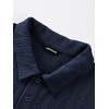 image:imageJMIERR Mens Two Piece Outfits Short Sleeve Polo Shirts amp Loose Pants Sets Casual Summer Textured SuitsNavy Blue