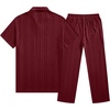 image:imageJMIERR Mens Two Piece Outfits Short Sleeve Polo Shirts amp Loose Pants Sets Casual Summer Textured SuitsRed