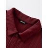 image:imageJMIERR Mens Two Piece Outfits Short Sleeve Polo Shirts amp Loose Pants Sets Casual Summer Textured SuitsRed