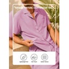 image:imageJMIERR Men Texture 2 Piece Outfit Short Sleeve Lightweight Beach Button Down Shirt Casual Pant Sets with PocketPink
