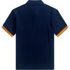 image:imageJMIERR Mens Polo Shirts Knit Textured Casual Short Sleeve Button Summer Vacation Beach Stretchy ShirtNavy Blue