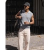 image:imageJMIERR Mens Casual Knitted Wool Sleeveless Shirts Johnny Collar Summer Beach Textured Tank TopsGray