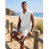 image:imageJMIERR Mens Casual Knitted Wool Sleeveless Shirts Johnny Collar Summer Beach Textured Tank TopsWhite