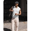 image:imageJMIERR Mens Casual Knitted Wool Sleeveless Shirts Johnny Collar Summer Beach Textured Tank TopsWhite