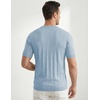 image:imageJMIERR Mens V Neck Knit Shirts Short Sleeve Sweater Shirt Casual Ribbed Pullover T ShirtBeau Blue