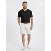 image:imageJMIERR Mens V Neck Knit Shirts Short Sleeve Sweater Shirt Casual Ribbed Pullover T ShirtBlack
