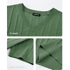 image:imageJMIERR Mens V Neck Knit Shirts Short Sleeve Sweater Shirt Casual Ribbed Pullover T ShirtGreen