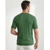 image:imageJMIERR Mens V Neck Knit Shirts Short Sleeve Sweater Shirt Casual Ribbed Pullover T ShirtGreen