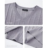 image:imageJMIERR Mens V Neck Knit Shirts Short Sleeve Sweater Shirt Casual Ribbed Pullover T ShirtGrey Blue
