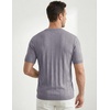 image:imageJMIERR Mens V Neck Knit Shirts Short Sleeve Sweater Shirt Casual Ribbed Pullover T ShirtGrey Blue