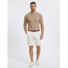 image:imageJMIERR Mens V Neck Knit Shirts Short Sleeve Sweater Shirt Casual Ribbed Pullover T ShirtParchment