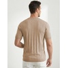 image:imageJMIERR Mens V Neck Knit Shirts Short Sleeve Sweater Shirt Casual Ribbed Pullover T ShirtParchment