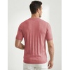 image:imageJMIERR Mens V Neck Knit Shirts Short Sleeve Sweater Shirt Casual Ribbed Pullover T ShirtPink