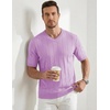 image:imageJMIERR Mens V Neck Knit Shirts Short Sleeve Sweater Shirt Casual Ribbed Pullover T ShirtPurple