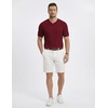 image:imageJMIERR Mens V Neck Knit Shirts Short Sleeve Sweater Shirt Casual Ribbed Pullover T ShirtRed