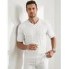 image:imageJMIERR Mens V Neck Knit Shirts Short Sleeve Sweater Shirt Casual Ribbed Pullover T ShirtWhite