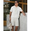 image:imageJMIERR Mens V Neck Knit Shirts Short Sleeve Sweater Shirt Casual Ribbed Pullover T ShirtWhite