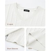 image:imageJMIERR Mens V Neck Knit Shirts Short Sleeve Sweater Shirt Casual Ribbed Pullover T ShirtWhite