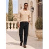 image:imageJMIERR Mens Stretch Corduroy Pants Elastic Waist Casual Pleated Trousers Regular Fit Dress Date PantsBlack