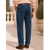 image:imageJMIERR Mens Stretch Corduroy Pants Elastic Waist Casual Pleated Trousers Regular Fit Dress Date PantsBlue