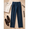 image:imageJMIERR Mens Stretch Corduroy Pants Elastic Waist Casual Pleated Trousers Regular Fit Dress Date PantsBlue