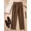 image:imageJMIERR Mens Stretch Corduroy Pants Elastic Waist Casual Pleated Trousers Regular Fit Dress Date PantsBrown