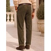 image:imageJMIERR Mens Stretch Corduroy Pants Elastic Waist Casual Pleated Trousers Regular Fit Dress Date PantsDark Khaki