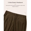 image:imageJMIERR Mens Stretch Corduroy Pants Elastic Waist Casual Pleated Trousers Regular Fit Dress Date PantsDark Khaki