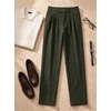 image:imageJMIERR Mens Stretch Corduroy Pants Elastic Waist Casual Pleated Trousers Regular Fit Dress Date PantsGreen