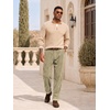 image:imageJMIERR Mens Stretch Corduroy Pants Elastic Waist Casual Pleated Trousers Regular Fit Dress Date PantsLight Khaki
