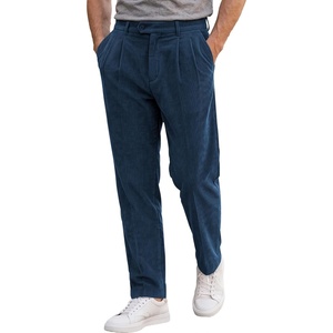 image:imageJMIERR Mens Stretch Corduroy Pants Elastic Waist Casual Pleated Trousers Regular Fit Dress Date PantsBlue