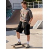 image:imageJMIERR Mens Baggy Shorts Casual Drawstring Knee Length Baggy Sweat Shorts LooseFit Y2K Raw Hem Workout ShortsBlack