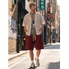 image:imageJMIERR Mens Baggy Shorts Casual Drawstring Knee Length Baggy Sweat Shorts LooseFit Y2K Raw Hem Workout ShortsBurgundy