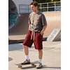 image:imageJMIERR Mens Baggy Shorts Casual Drawstring Knee Length Baggy Sweat Shorts LooseFit Y2K Raw Hem Workout ShortsBurgundy