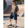 image:imageJMIERR Mens Baggy Shorts Casual Drawstring Knee Length Baggy Sweat Shorts LooseFit Y2K Raw Hem Workout ShortsNavy Blue