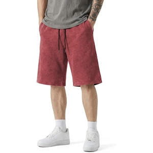 image:imageJMIERR Mens Baggy Vintage Acid Wash Cotton Streetwear Relaxed Sweat Shorts  Loose Fit Drawstring Elastic Waist Deep Side Back Pockets Casual Wear Retro Loungewear Y2K Fashion Summer OutfitsRed Dahlia