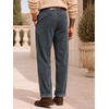 image:imageJMIERR Mens Corduroy Pants Stretch Relaxed Tapered Fit Pleated Trousers  Stretch Corduroy Front Pleats Side Elastic Inserts 4Pocket Design Fall Winter Dress PantsGrey