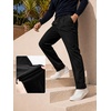 image:imageJMIERR Mens Corduroy Pants Stretch Relaxed Tapered Fit Pleated Trousers  Stretch Corduroy Front Pleats Side Elastic Inserts 4Pocket Design Fall Winter Dress PantsBlack