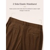 image:imageJMIERR Mens Corduroy Pants Stretch Relaxed Tapered Fit Pleated Trousers  Stretch Corduroy Front Pleats Side Elastic Inserts 4Pocket Design Fall Winter Dress PantsBrown