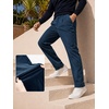 image:imageJMIERR Mens Corduroy Pants Stretch Relaxed Tapered Fit Pleated Trousers  Stretch Corduroy Front Pleats Side Elastic Inserts 4Pocket Design Fall Winter Dress PantsBlue