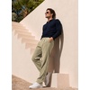 image:imageJMIERR Mens Corduroy Pants Stretch Relaxed Tapered Fit Pleated Trousers  Stretch Corduroy Front Pleats Side Elastic Inserts 4Pocket Design Fall Winter Dress PantsLight Khaki