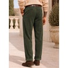 image:imageJMIERR Mens Corduroy Pants Stretch Relaxed Tapered Fit Pleated Trousers  Stretch Corduroy Front Pleats Side Elastic Inserts 4Pocket Design Fall Winter Dress PantsGreen