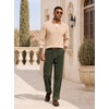 image:imageJMIERR Mens Corduroy Pants Stretch Relaxed Tapered Fit Pleated Trousers  Stretch Corduroy Front Pleats Side Elastic Inserts 4Pocket Design Fall Winter Dress PantsGreen