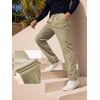 image:imageJMIERR Mens Corduroy Pants Stretch Relaxed Tapered Fit Pleated Trousers  Stretch Corduroy Front Pleats Side Elastic Inserts 4Pocket Design Fall Winter Dress PantsLight Khaki